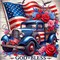 Patriotic Diamond Art Kits for Adults-Round Full Drill 5D 4th of July Diamond Painting Kits for Adults Beginners Paint by Diamonds Pictures Truck Gem Art Painting Kits DIY Crafts Kits 12x12inch